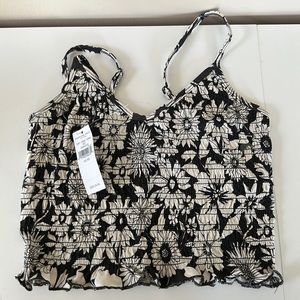 American Eagle floral cropped tank top